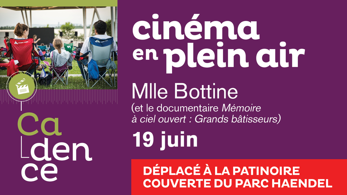 DÉPLACÉ : Cinéma en plein air | Mlle Bottine